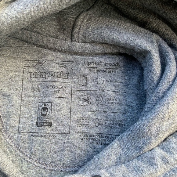 PATAGONIA | Uprisal Fitz Roy Bison Gray Sweatshirt Hoodie | Med - Picture 4 of 6